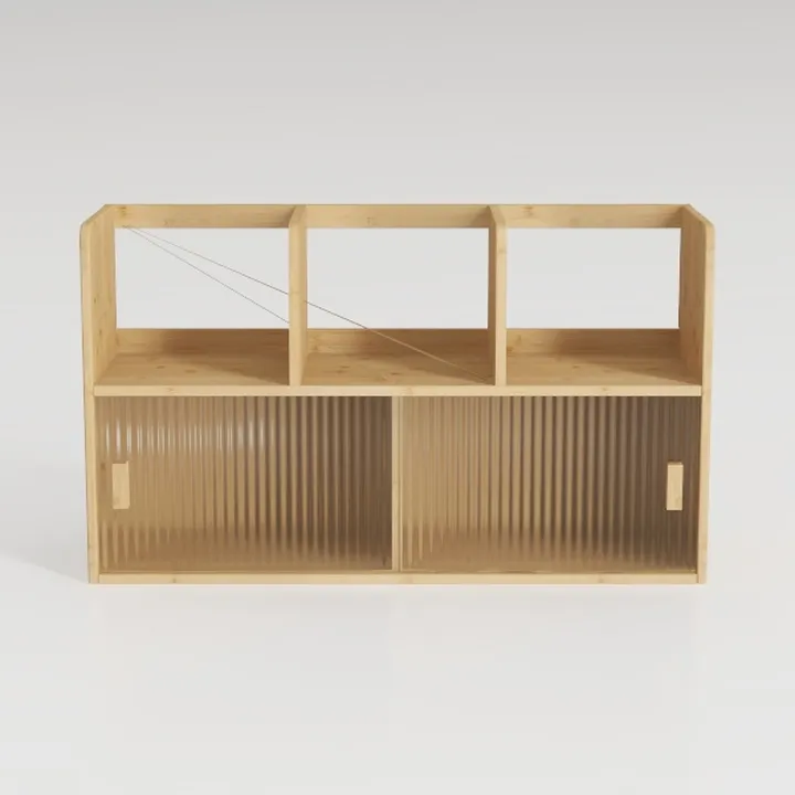 Oak Multifunctional Storage Cabinet with Charging 