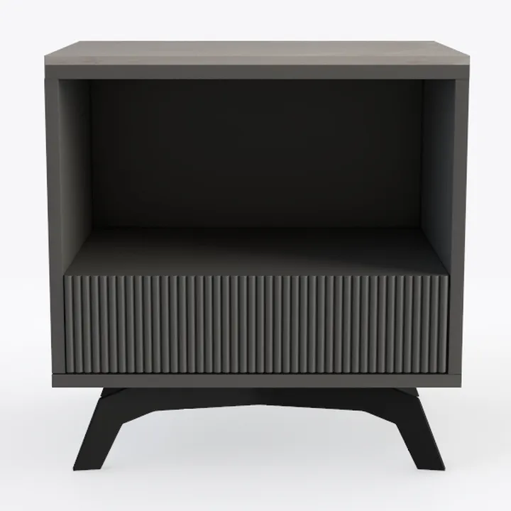 MaxSmeo Black Nightstand with Drawer