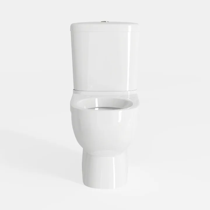 Minimalist White Ceramic Two Piece Toilet 3D Model