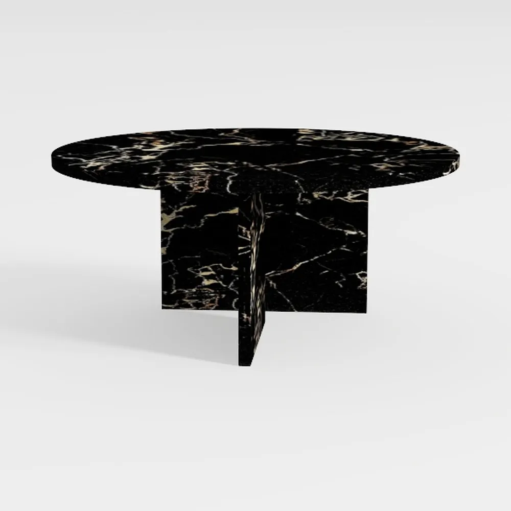 Custom Gold Leaf and Black Epoxy Table, Dining