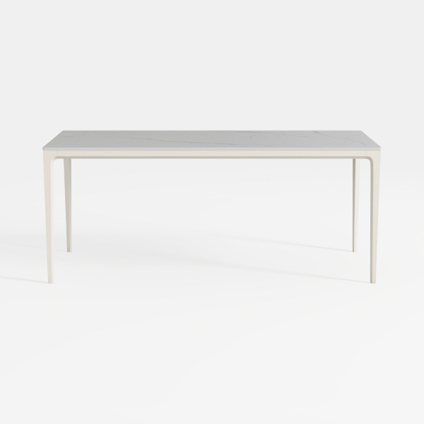 Rhodes Light Gray Rectangle Aluminum Outdoor Dinin