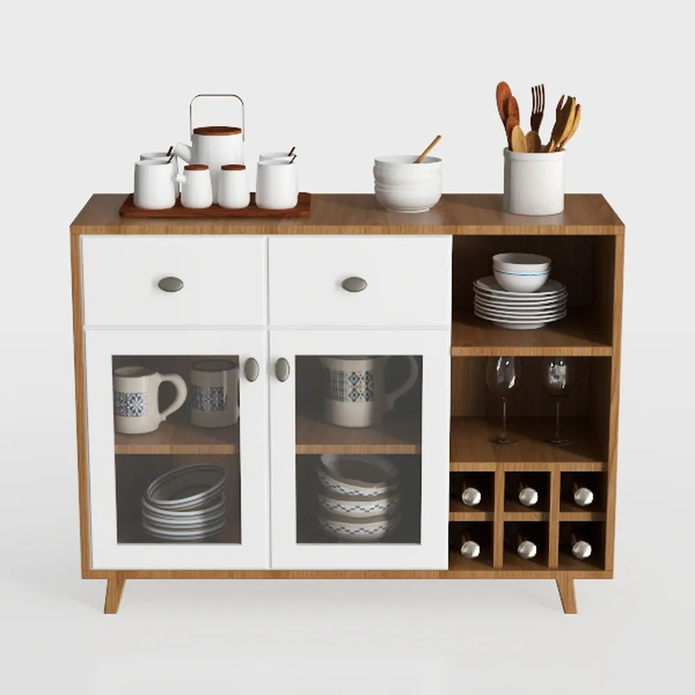 Farmhouse White Bookcase with Led Lights, Mid