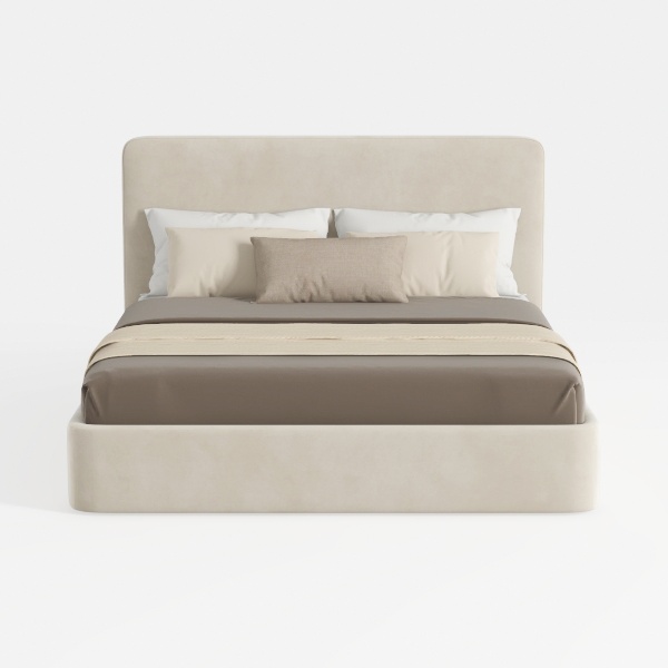 Queen Size Boucle Bed Frame, Upholstered Cloud