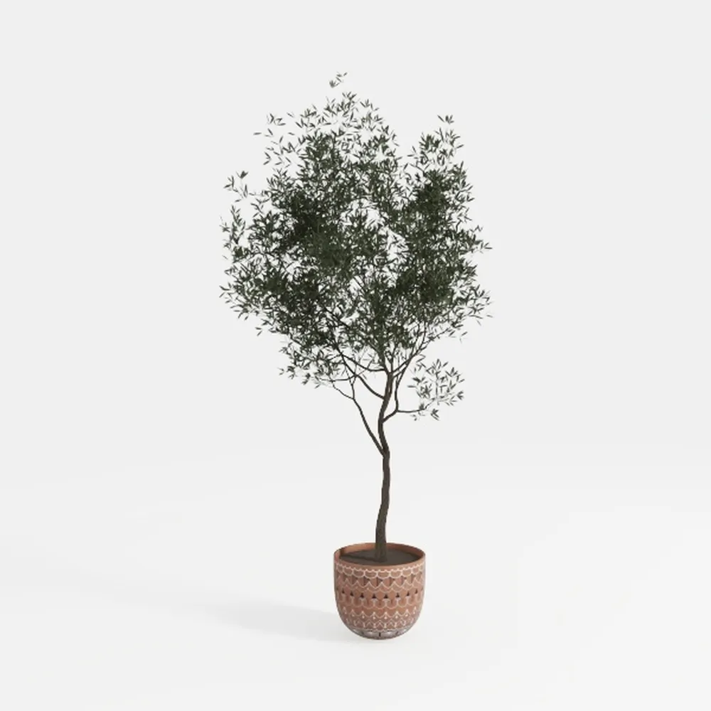 Water Hyacinth Round Floor Planter with Metal Pot 