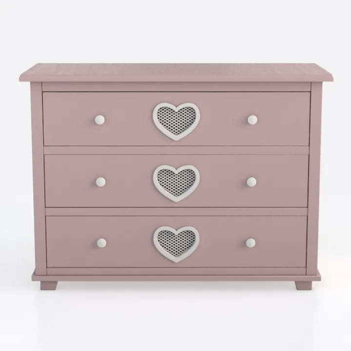 Velvet Bedside Table with 3 Drawers, Nightstand