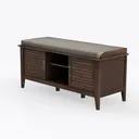 43.3 in.W x 15.3 in.D x 16.5 in.H Espresso Wood Ou Left 45 Degree View