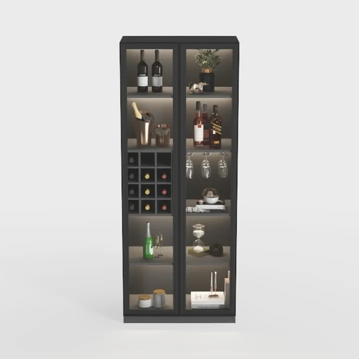 Display Cabinet with Doors and Adjustable Shelves,