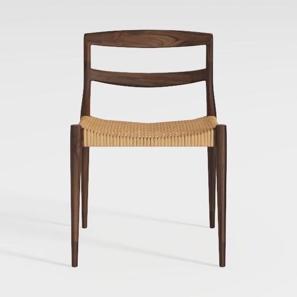 Solid Wood Dining Chair Rattan Home Retro Chair