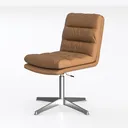 Modern Leather Upholstered Swivel Office Chair 3D Model Left 45 Degree View