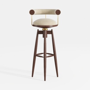 Julius 30 in. Bar Height High Back Cream Faux Leat