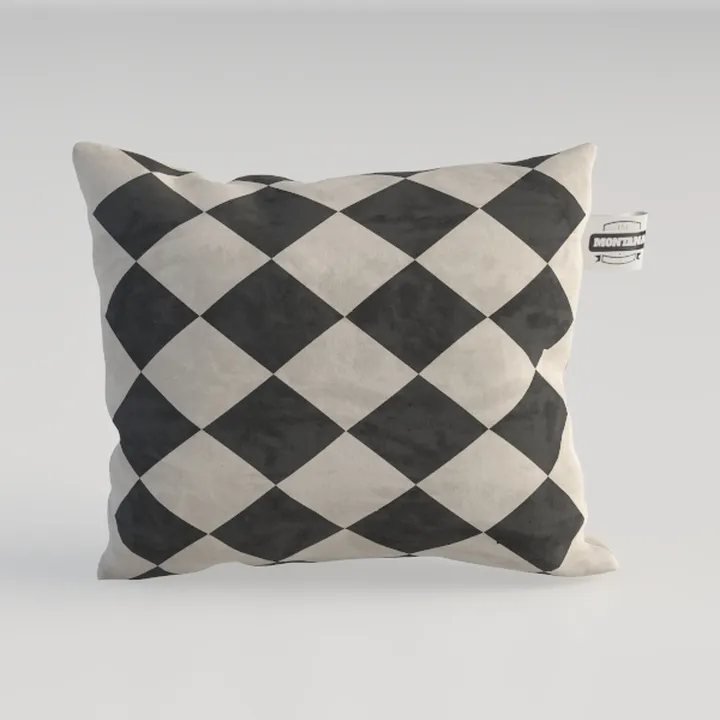 Minimalist Checkered Velvet Throw Pillow 3D Model