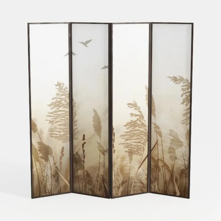 4 Panel Room Divider Screen,Double Faced Blackout 