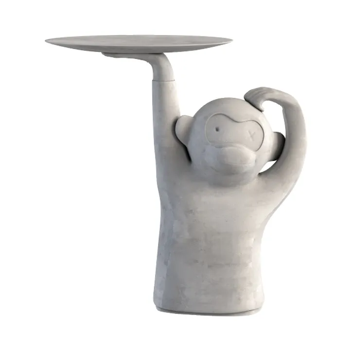 Concrete Cartoon Monkey Sculpture Side End Table Decorative 3D Model
