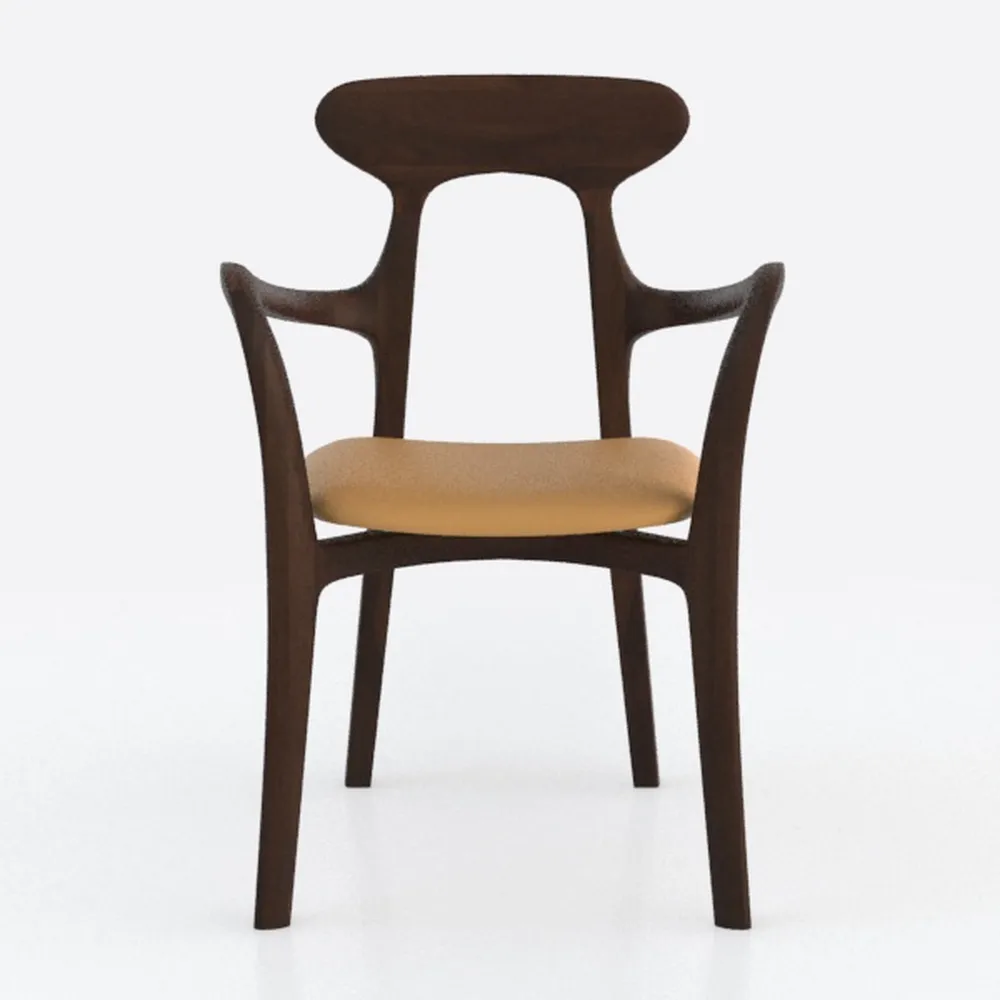 Ergonomic Solid Wood Chair Home Living Room Chair 