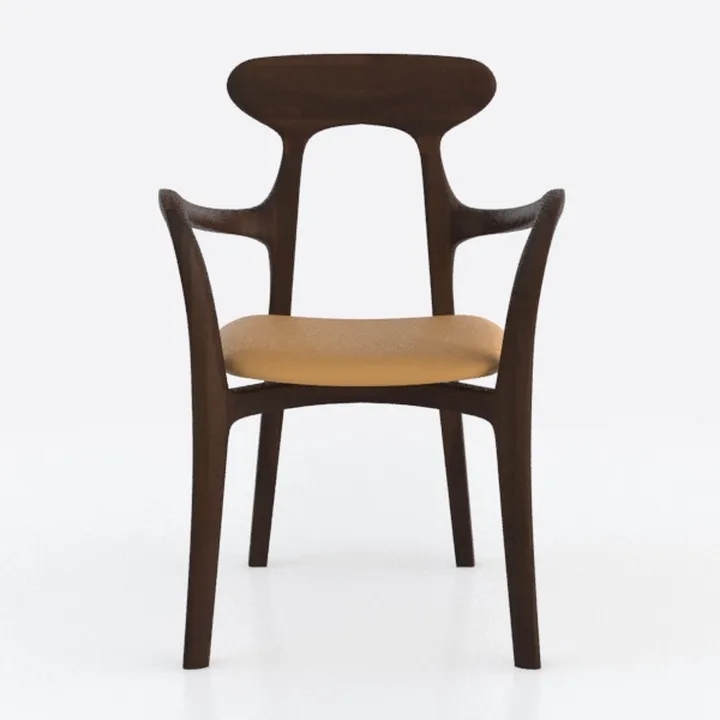 Ergonomic Solid Wood Chair Home Living Room Chair 