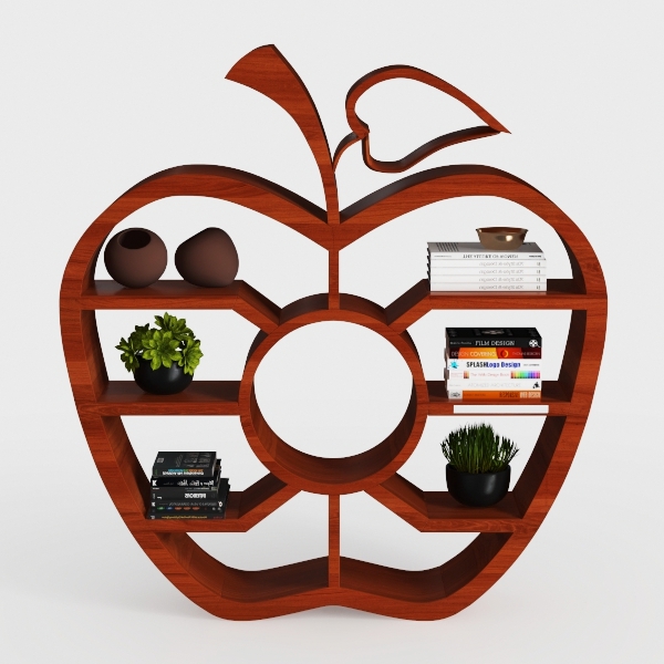 Book Lover Christmas Ornaments, Wooden Bookshelf