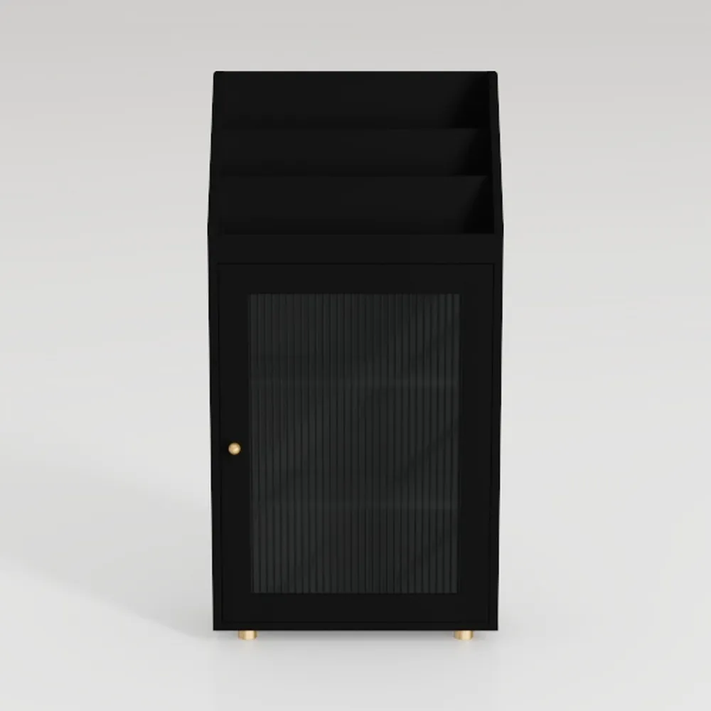 RoyalCraft Nightstand Set of 2, Black End Table wi