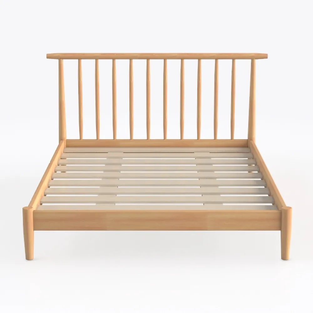 DELAVIN Queen Bed Frame with Headboard, Wood 