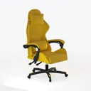 Yellow Fabric Modern Ergonomic Gaming Chair 3D Model Right 45 Degree View