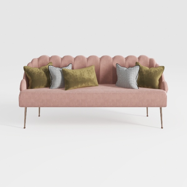 hegmentine Contemporary Velvet Loveseat Sofa,Moder