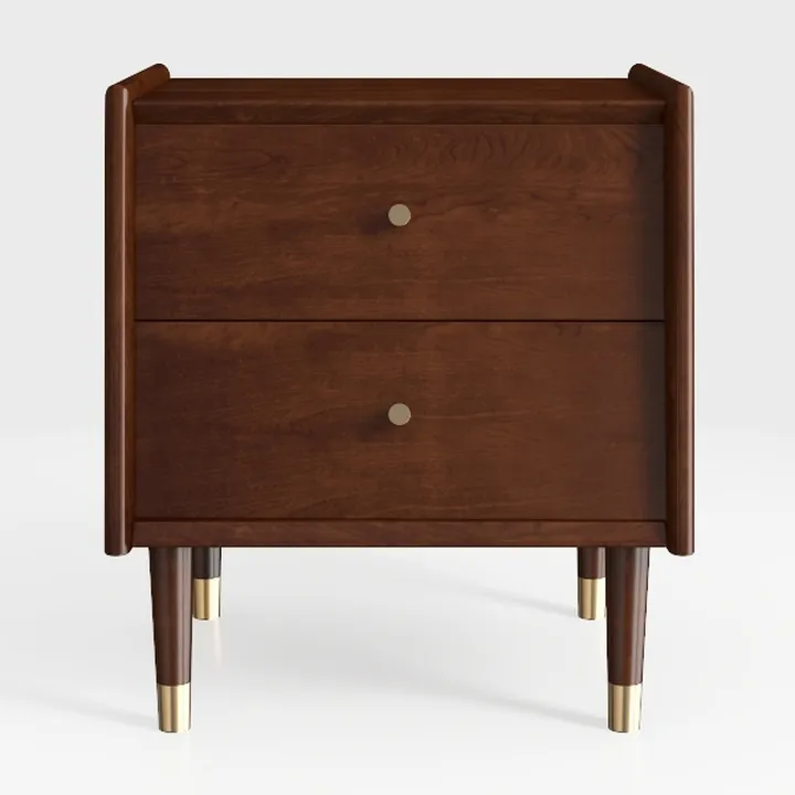 Modern Nightstand with Drawers, Mid-Century Style