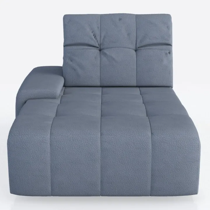 Modern Gray Fabric Tufted Chaise Lounge 3D Model