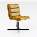 Modern Yellow Fabric Upholstered Adjustable Office Chair 3D Model Right 45 Degree View