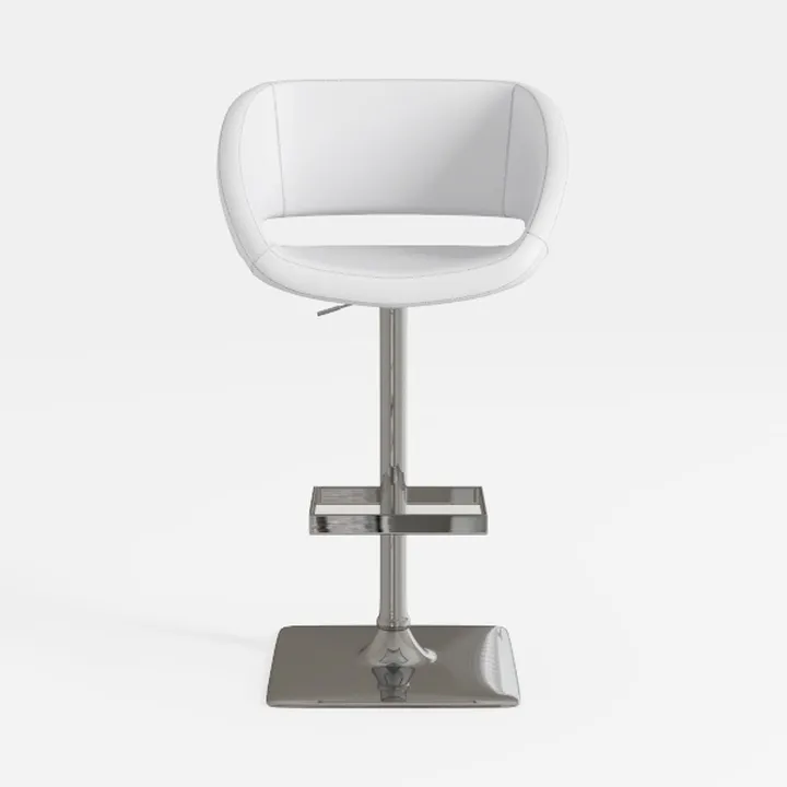 Vinyl Rounded Back Adjustable Height Barstool with