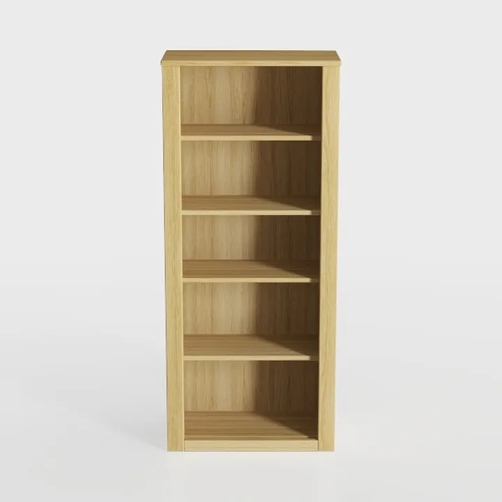 Minimalist Solid Oak Open Bookshelf Storage 3D Model