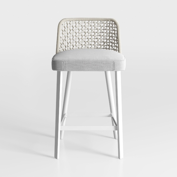 HOMCOM Upholstered Fabric Bar Height Bar Stools