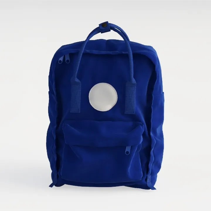 Minimalist Royal Blue Canvas Backpack 3D Model