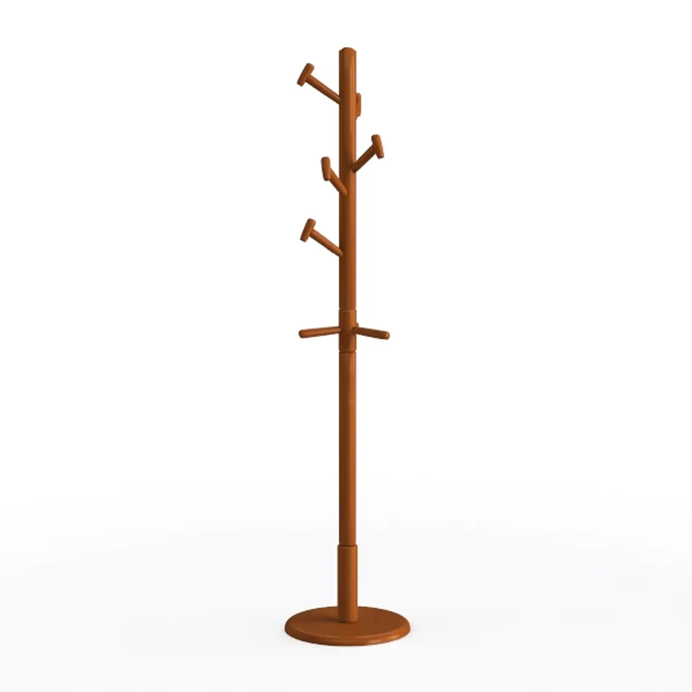 Coat Rack with Adjustable Pad, Wooden Coat Rack