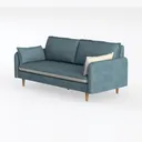 Almor Velvet Living Room Loveseat in Light Left 45 Degree View