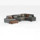 5 Seat Oversized Convertible Modular Sectional Right 45 Degree View
