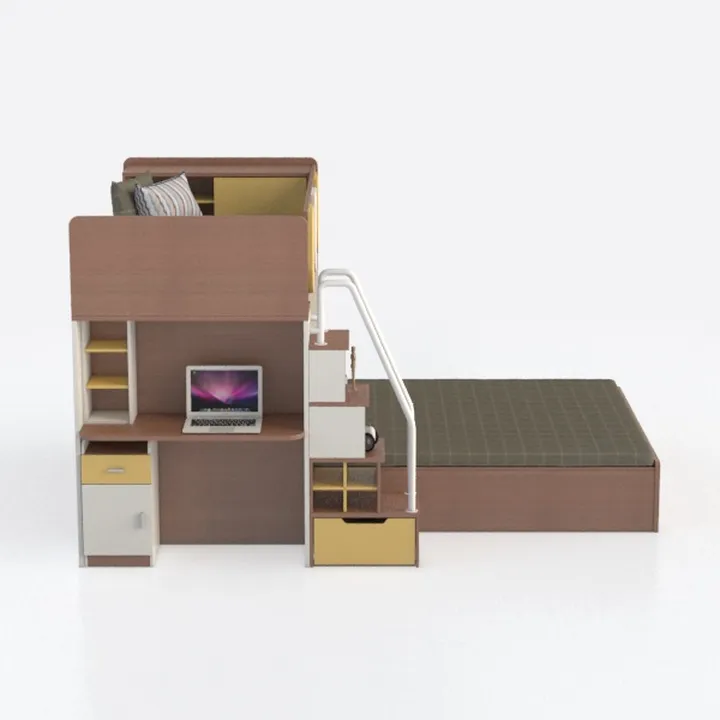 Interbeds Letto a castello MAX 4 dimensioni 200 x 80 cm con armadio e scrivania, colore a scelta con materasso (rosa)