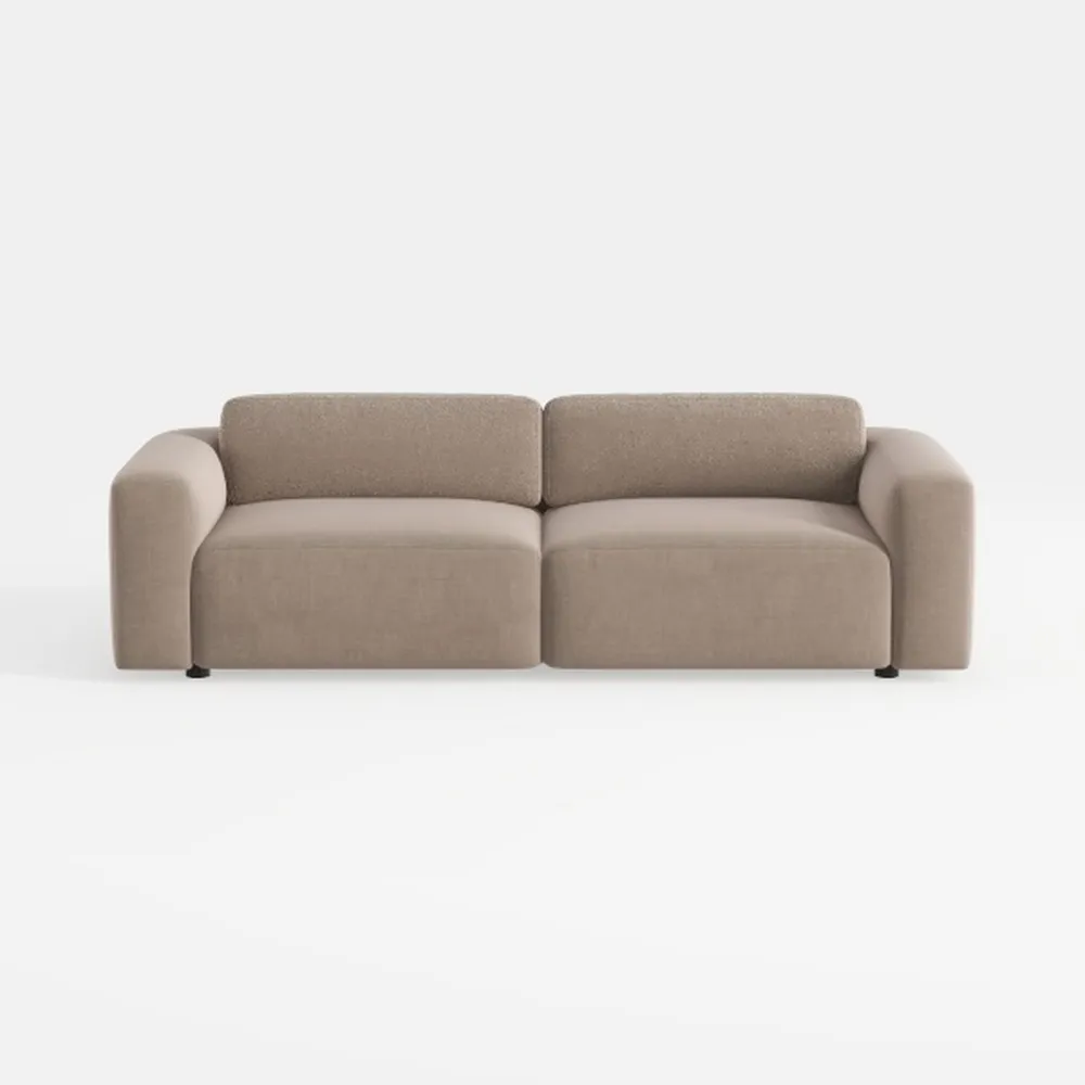 MICHAEL AMINI Canberra Chenille Sofa - Mink/Light