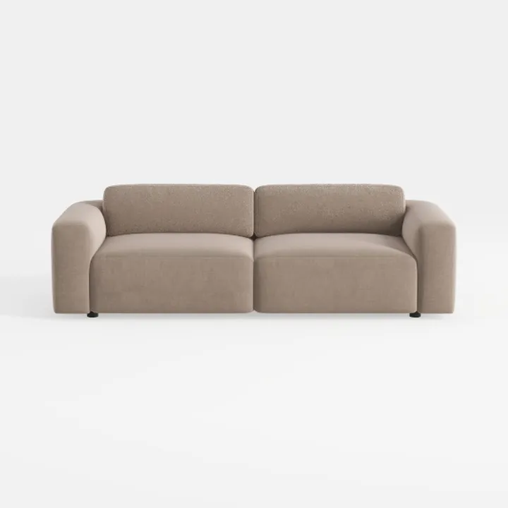 MICHAEL AMINI Canberra Chenille Sofa - Mink/Light