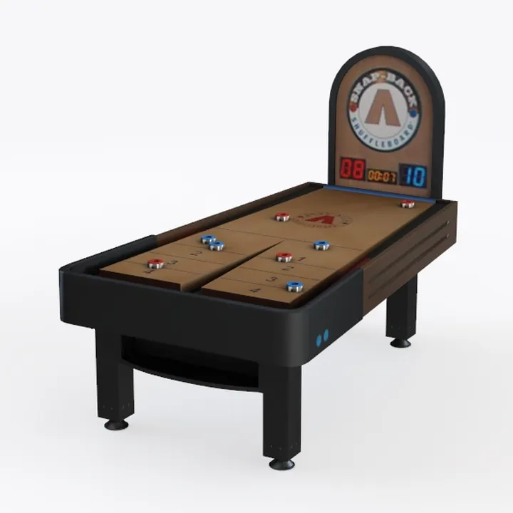 Modern Black Wood Arcade Shuffleboard Table Game 3D Model