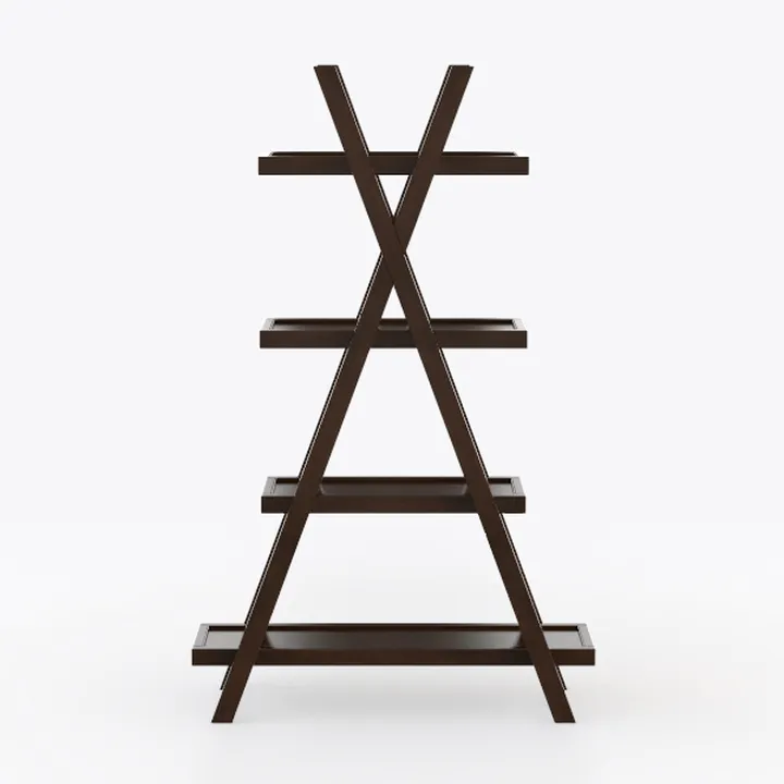 SUPER DEAL A Frame Bookshelf Storage Shelves, 4