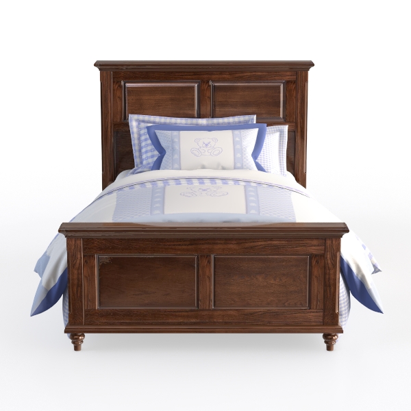 HomeStock Hollywood Regency Twin Size Bed, Cappucc