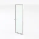 Minimalist Metal Glass Interior Door 3D Model Left 45 Degree View
