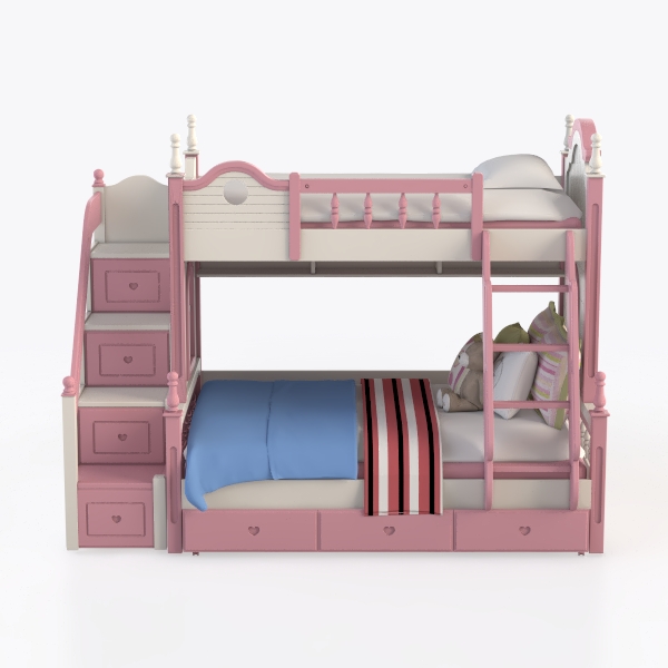 Pemberly Row Contemporary Twin Over Twin Metal Bun