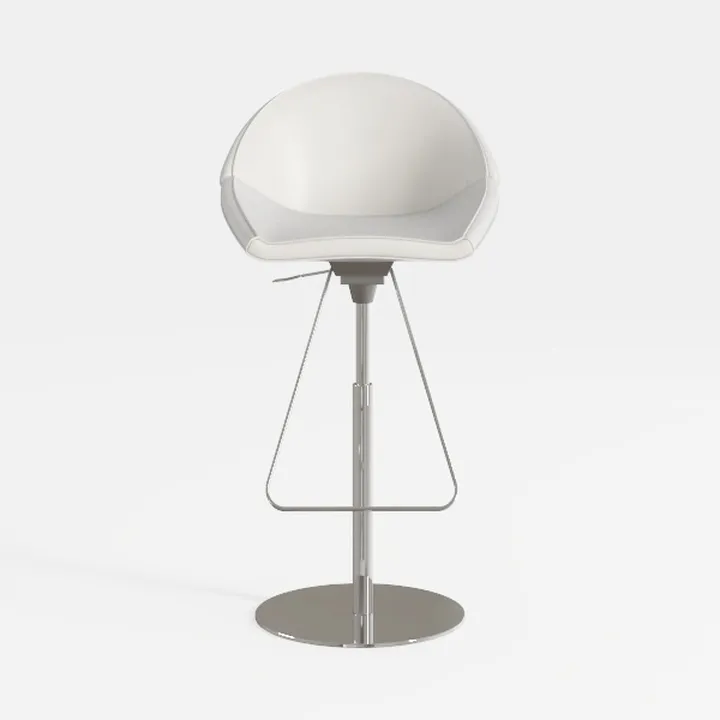 Modern Minimalist White Fabric Metal Bar Stool 3D Model