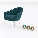 Home Office Velvet Swivel Desk Chair for Children Left 45 Degree View