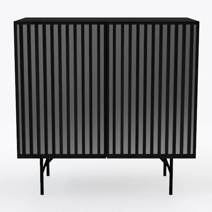 Fluted Storage Cabinets Set of 2,Sideboard Buffet