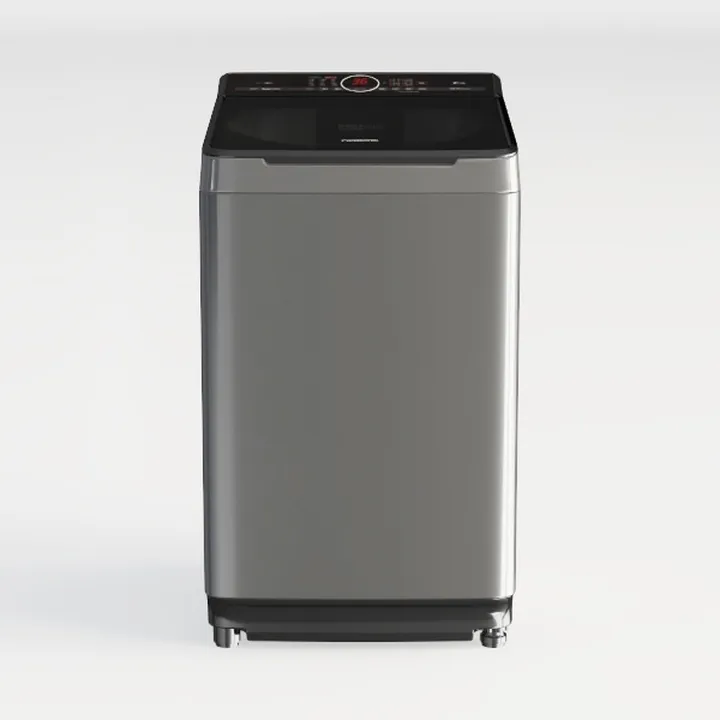 Modern Gray Stainless Steel Top Loading Washing Machine 3D Model