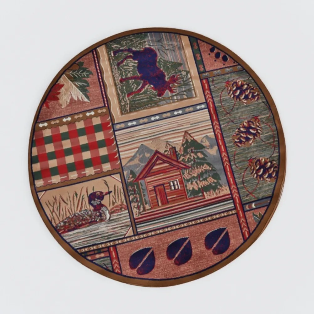 Round Rug 3ft Purple Mandala Circle Area Rugs Boho