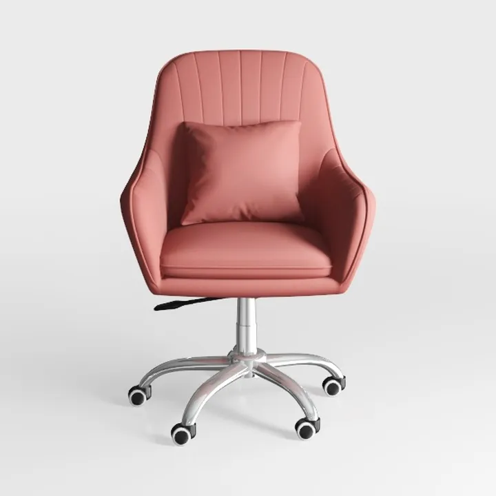Modern Pink Fabric Upholstered Adjustable Office Chair 3D Model