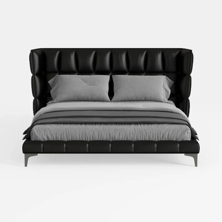 LIKIMIO King Size Bed Frame, Storage Headboard