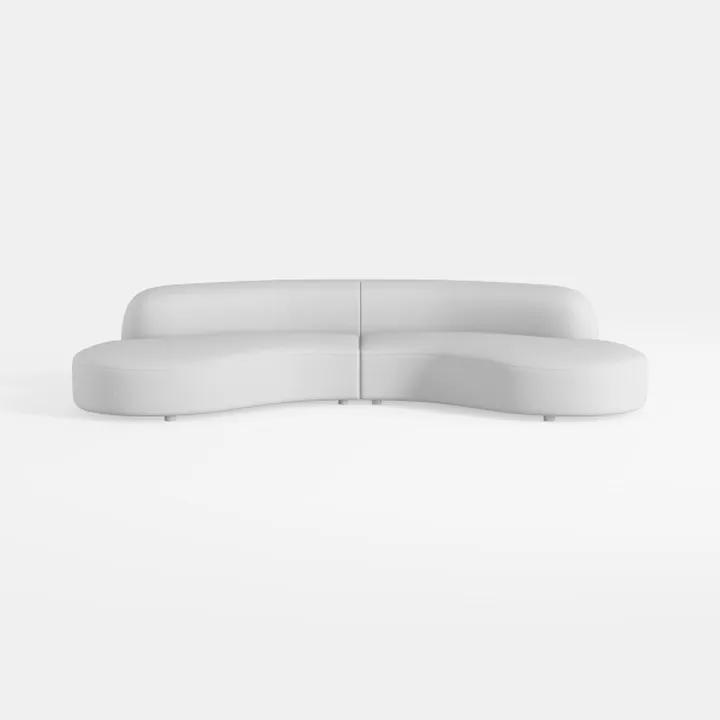 Eafurn 5-Seater Boucle Upholstered Curved Sectiona
